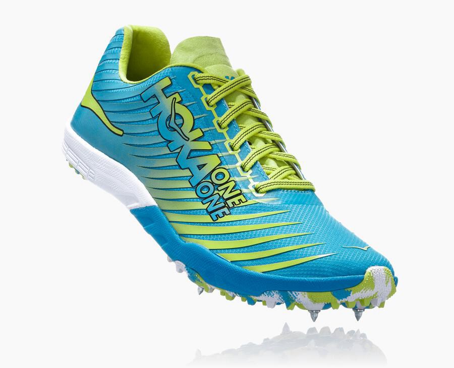 Hoka Australia One One EVO XC - Womens Spikes Blue/Green - CRNDX-7064